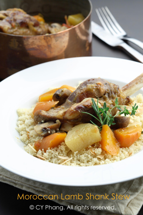 Lamb Shank Stew
 Lamb shank stew with ve ables served with butter almond
