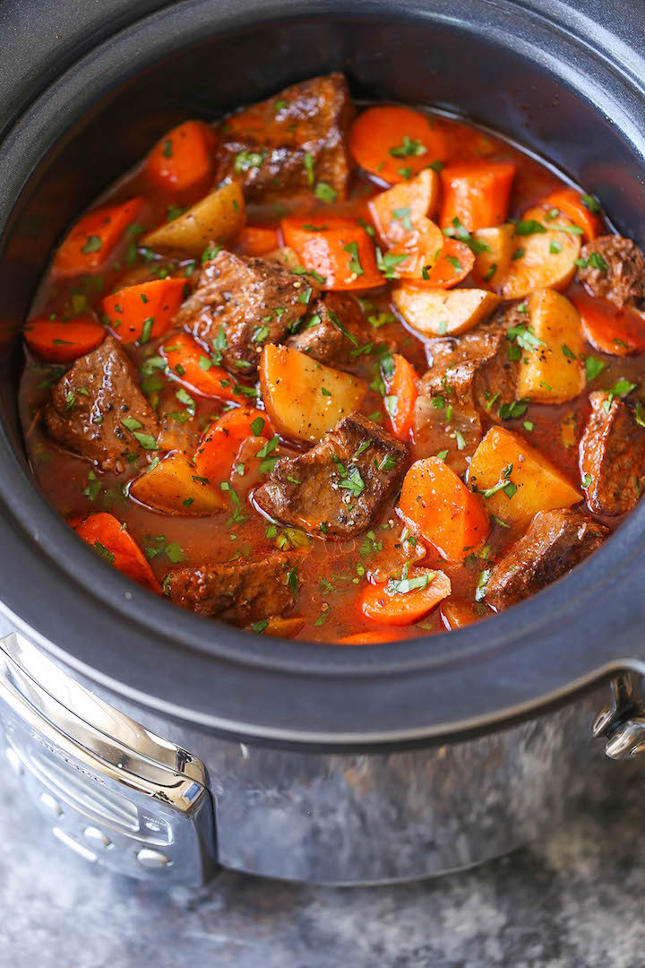 Lamb Stew Meat Recipes
 Slow Cooker Beef Stew Damn Delicious