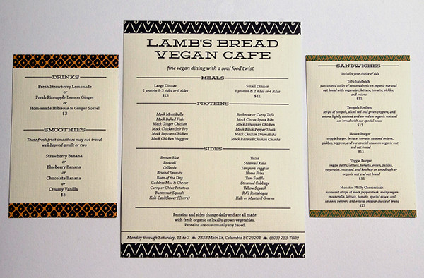 Lambs Bread Vegan Cafe Menu
 Lamb s Bread Vegan Café Identity on Behance