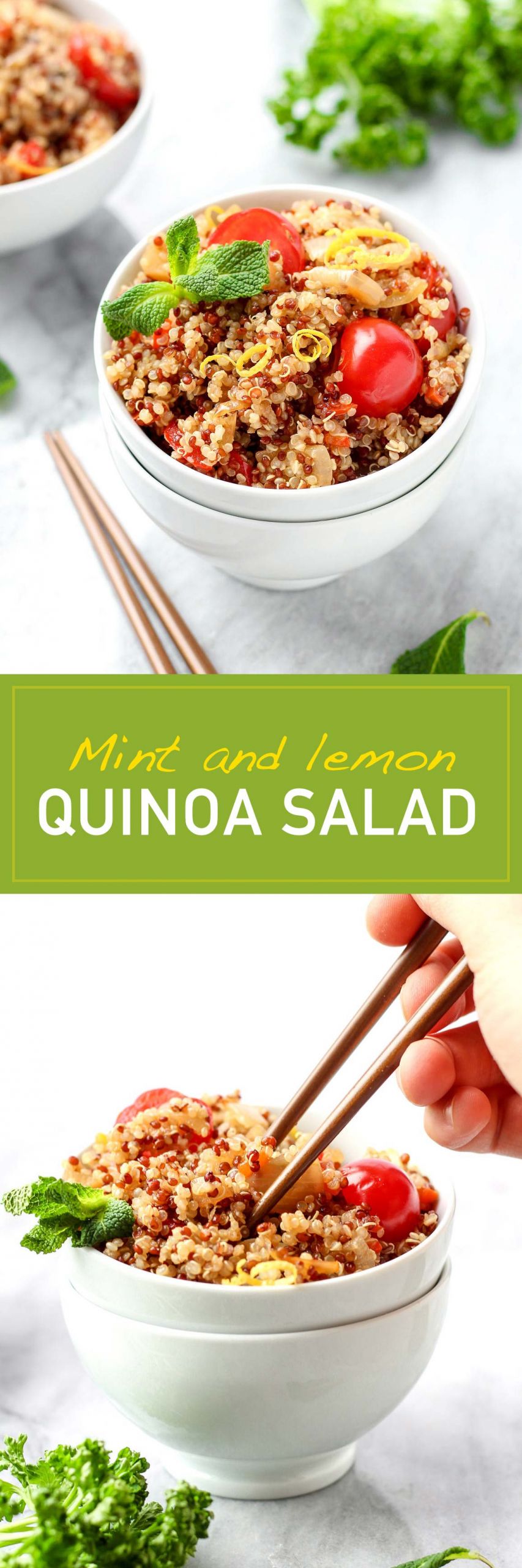 Lemon Quinoa Salad
 Mint Lemon Quinoa Salad Full of Plants