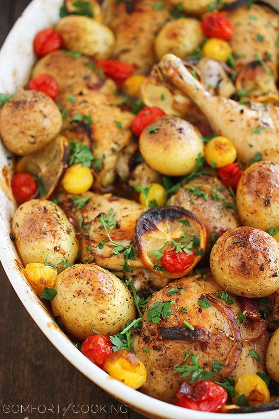Lemon Roasted Chicken
 Easy Roasted Lemon Chicken with Tomatoes and Potatoes