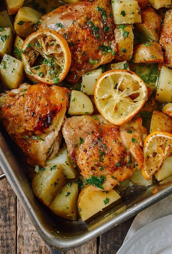 Lemon Roasted Chicken
 Roasted Lemon Chicken Thighs with Potatoes The Woks of Life