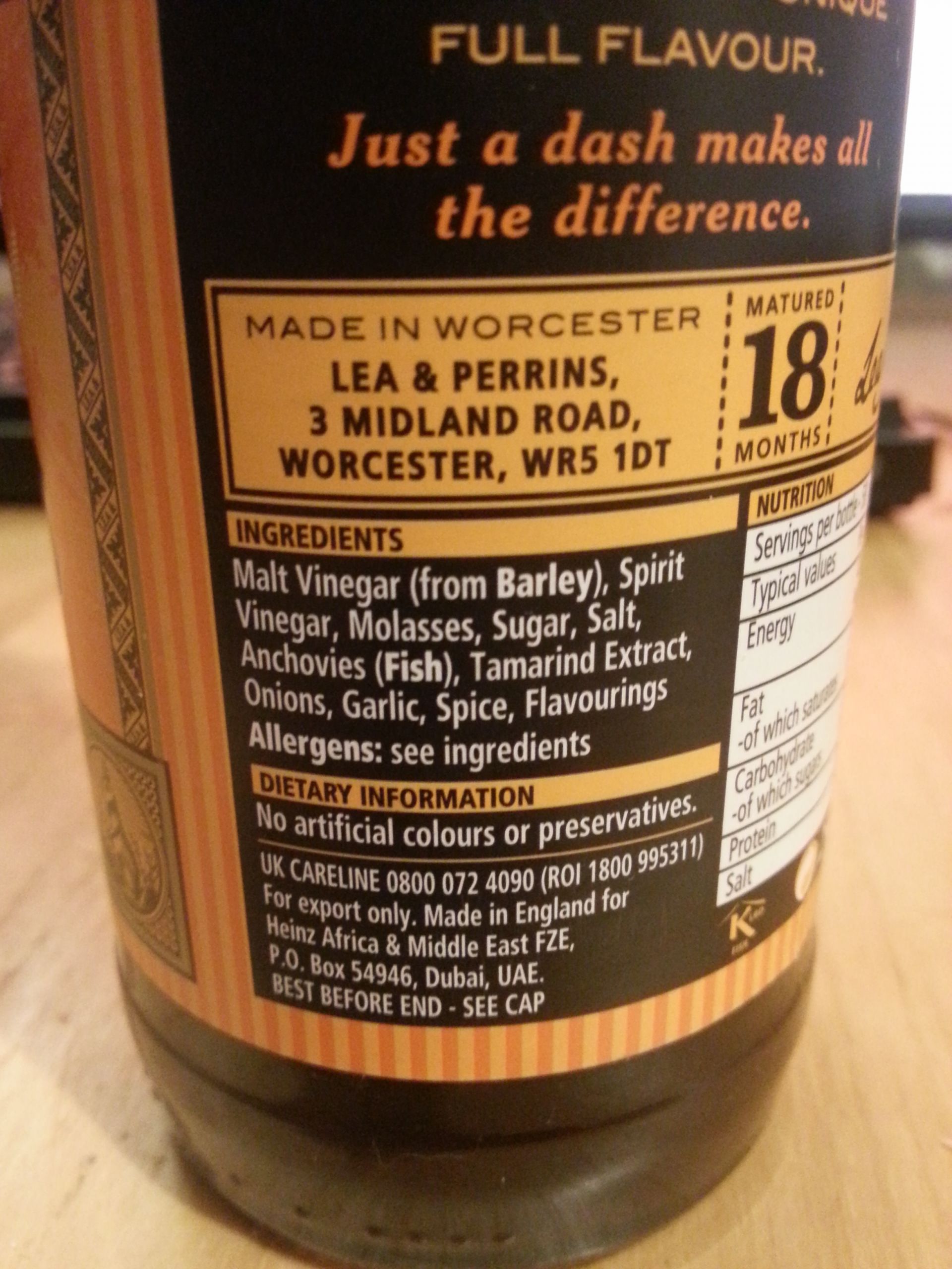List Of Sauces
 This Worcestershire sauce has a recursive list of