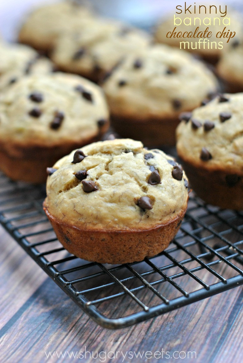 Low Calorie Chocolate Chip Muffins
 Skinny Banana Chocolate Chip Muffins Shugary Sweets