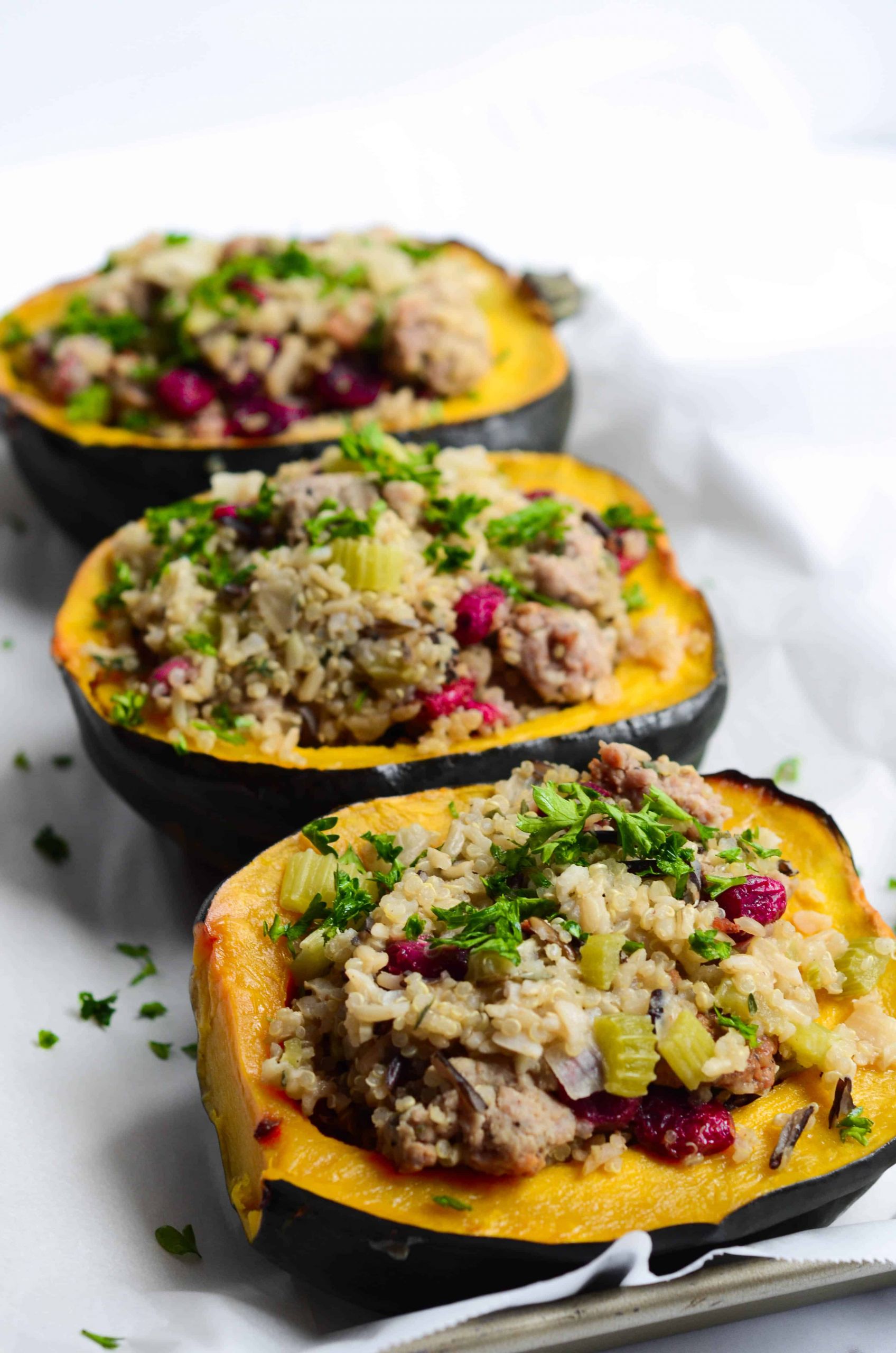 Low Carb Acorn Squash Recipes
 Stuffed Acorn Squash with Sausage and Cranberry Stuffing