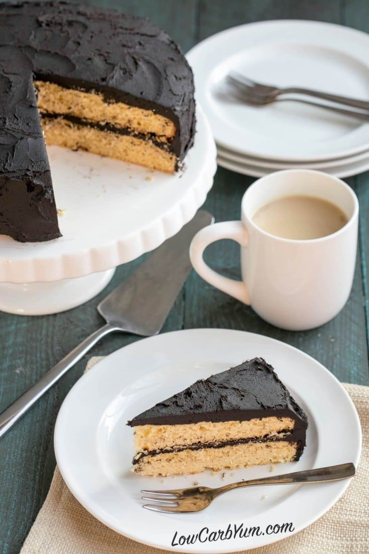 Low Carb Yellow Cake
 Low carb yellow cake with dark chocolate frosting