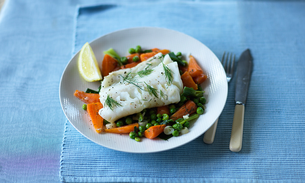 Low Fat Cod Recipes
 Braised cod with peas spring onions and carrots