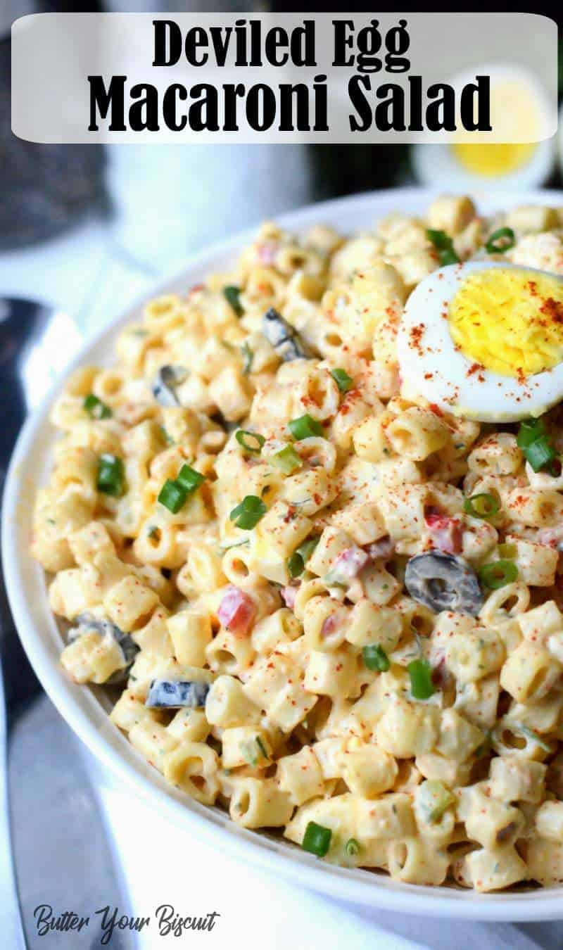 Macaroni Salad With Egg
 Deviled Egg Macaroni Salad Recipe Butter Your Biscuit