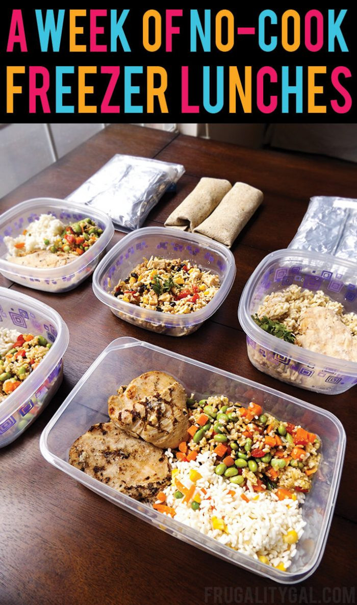 Make Ahead Healthy Lunches
 A Week of No Cook Freezer Meals for Work Lunches