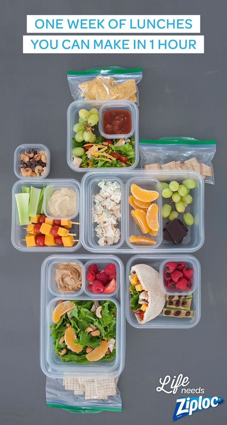 Make Ahead Healthy Lunches
 1 Shopping List 5 Lunches 1 Hour