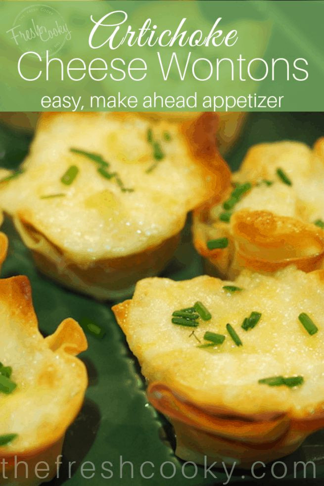 Make Ahead Vegetarian Appetizers
 Artichoke Cheese Wontons in 2020
