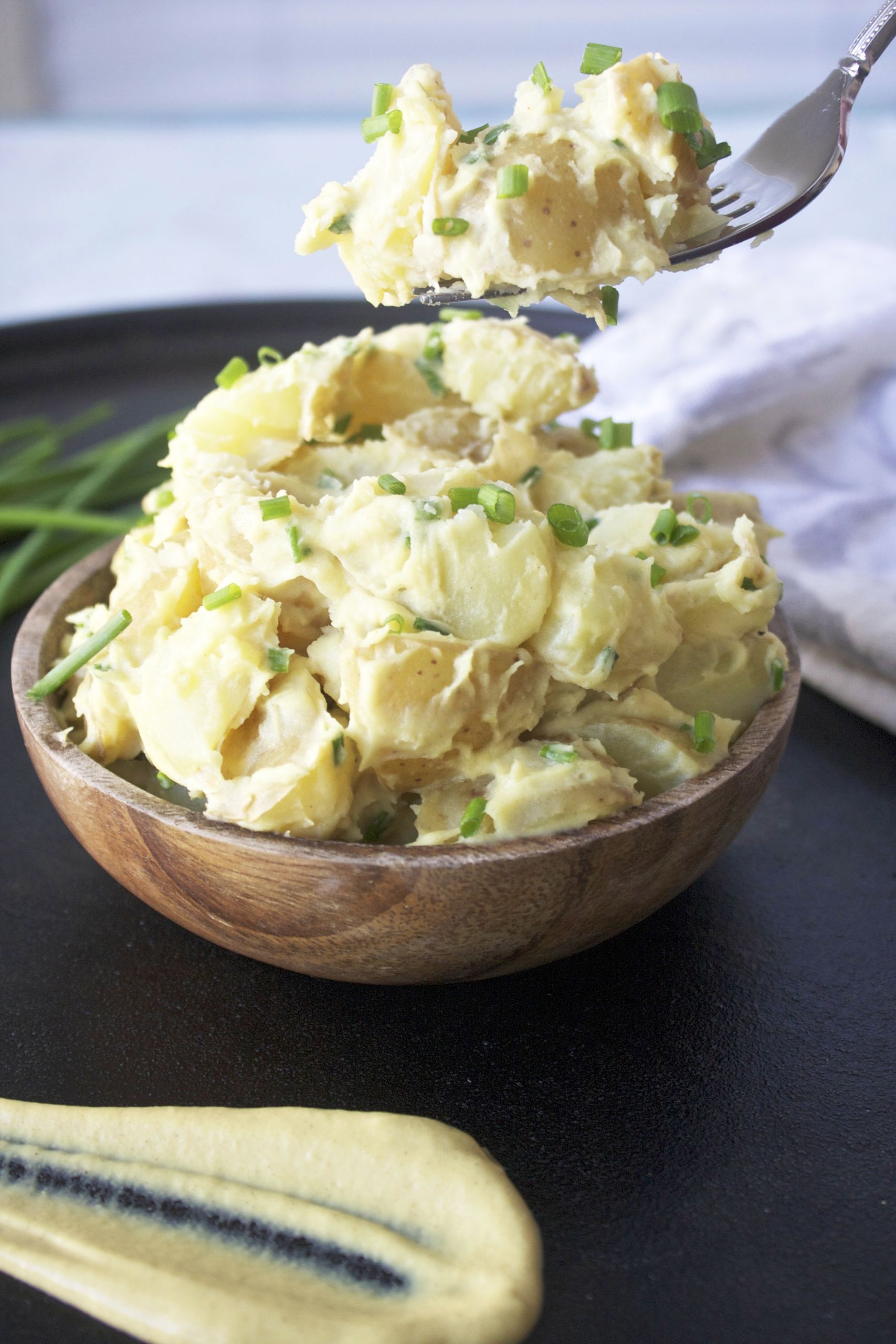 Making Potato Salad
 Mustard Chive Potato Salad