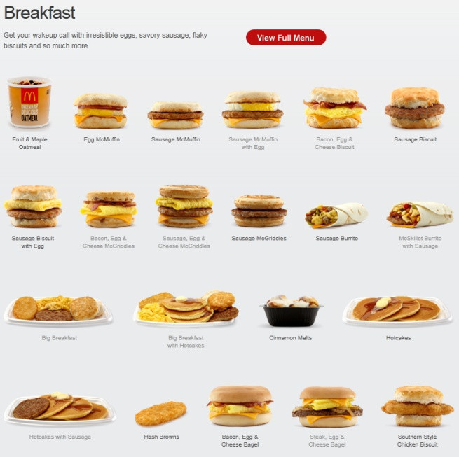 Mcdonalds Healthy Breakfast Menu
 The McDonald’s breakfast Picture Menu