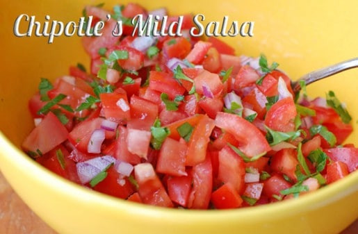 Mild Salsa Recipe
 Copycat Recipe Chipotle’s Corn Salsa and Mild Salsa