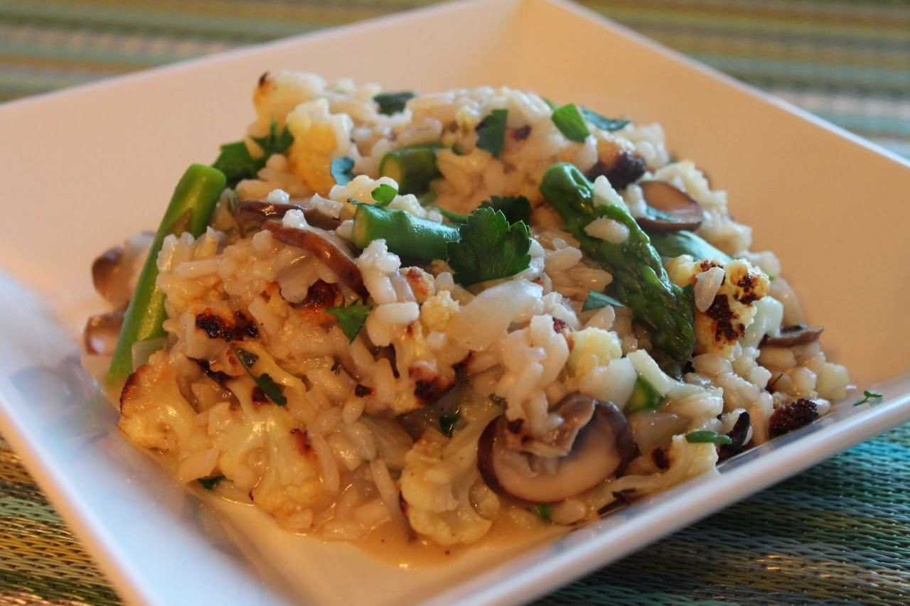 Mushroom Asparagus Risotto
 Cook In Dine Out Cauliflower Asparagus and Mushroom