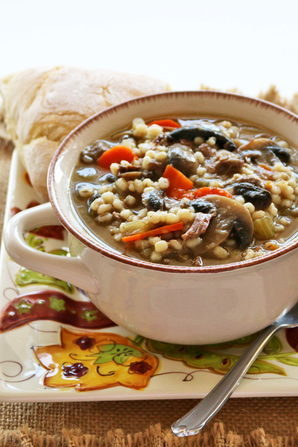 Mushroom Beef Barley Soup
 beef mushroom barley soup 3p Recipes Food and Cooking