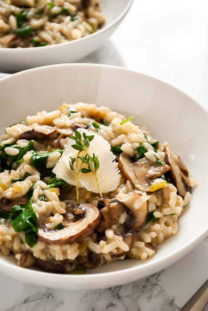 Mushroom Spinach Risotto
 Mushroom and Spinach Risotto Instant Pot  Love and