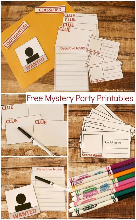 Mystery Dinners For Kids
 Mystery Party Printables free printables for creating