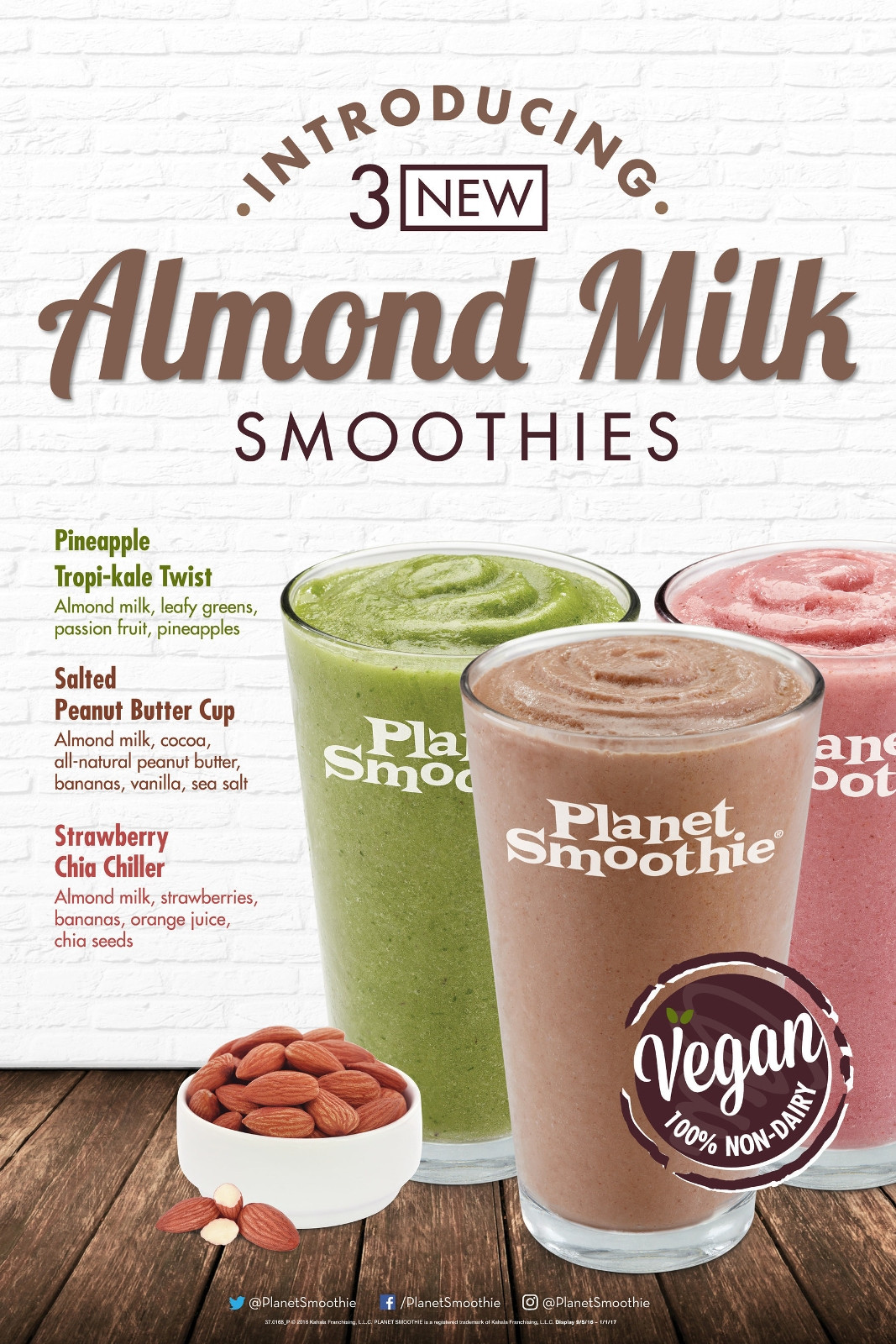 No Dairy Smoothies
 Planet Smoothie Introduces Innovative Non Dairy Almond Milk