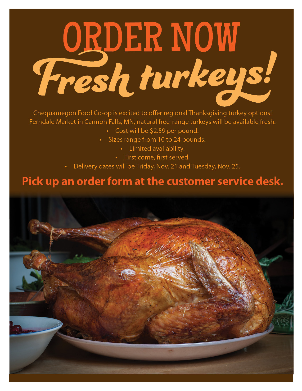 Order Thanksgiving Turkey
 Order Your Thanksgiving Turkey line