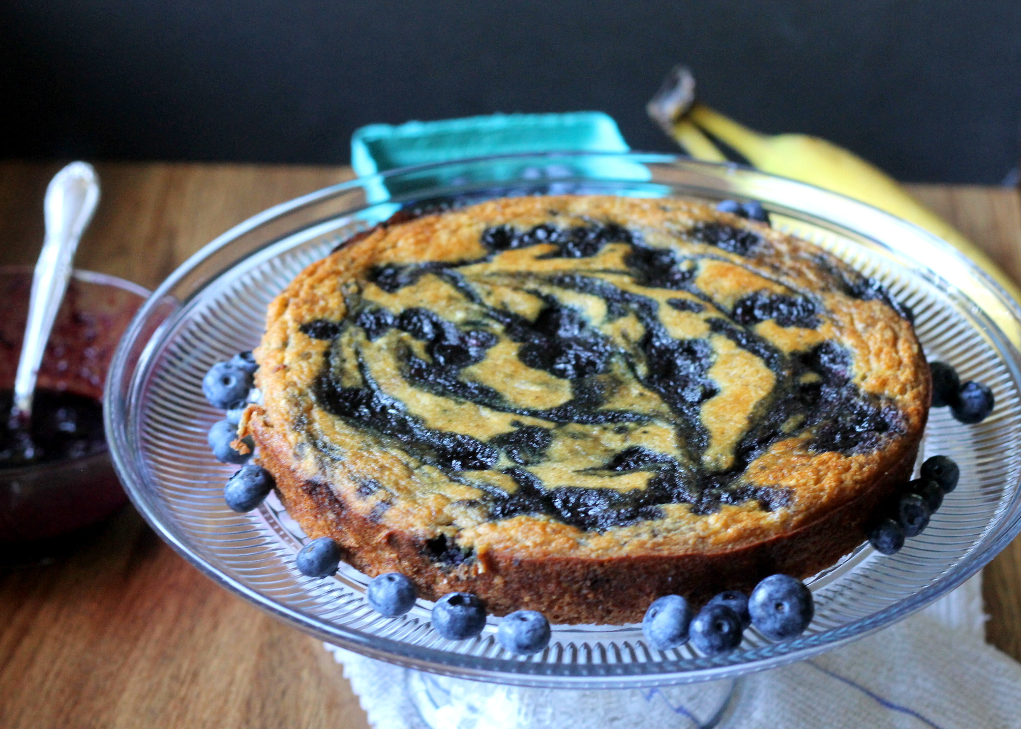 Paleo Banana Cake
 Paleo Banana Blueberry Swirl Cake • Bakerita