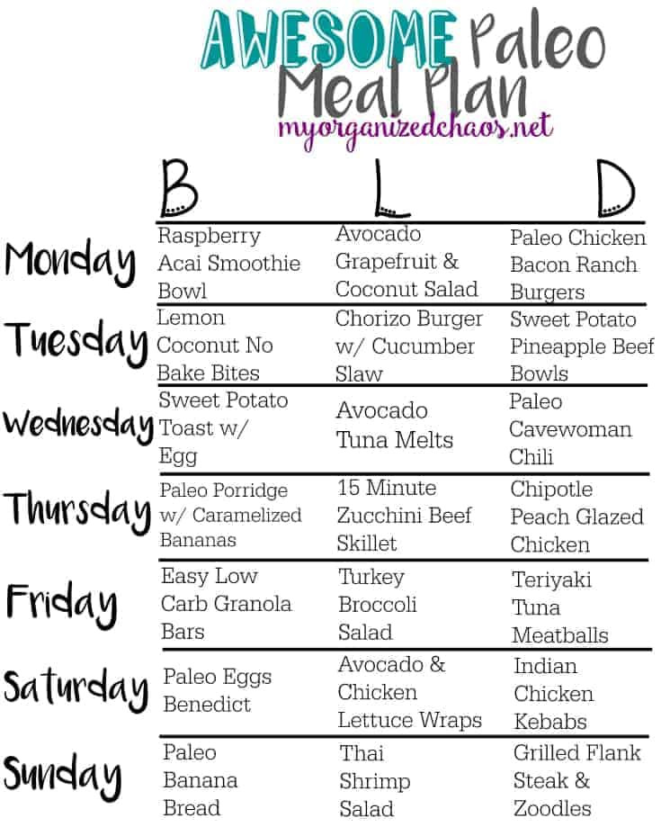 Paleo Diet Food Plans
 Awesome Paleo Meal Plan
