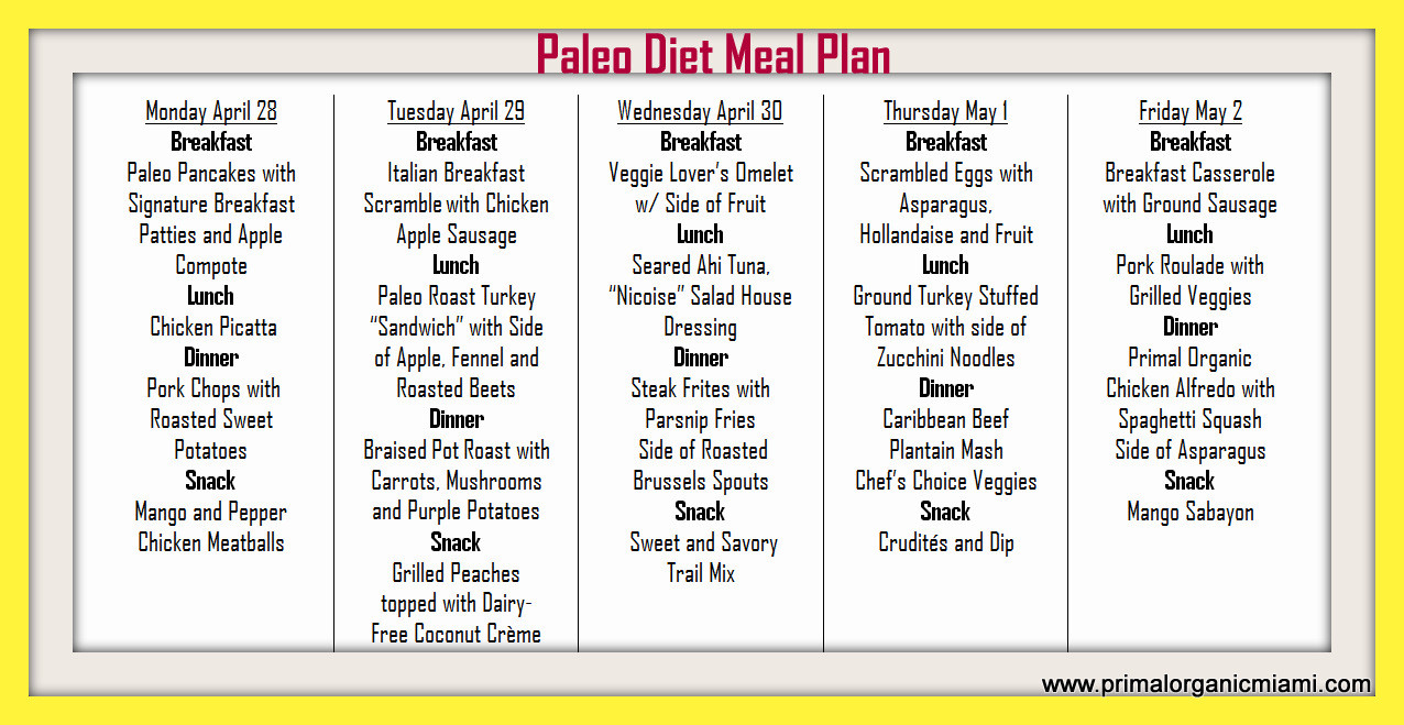 Paleo Diet Menu Plan
 Miami Paleo Diet Delivery Menu 4 28 Primal Organic