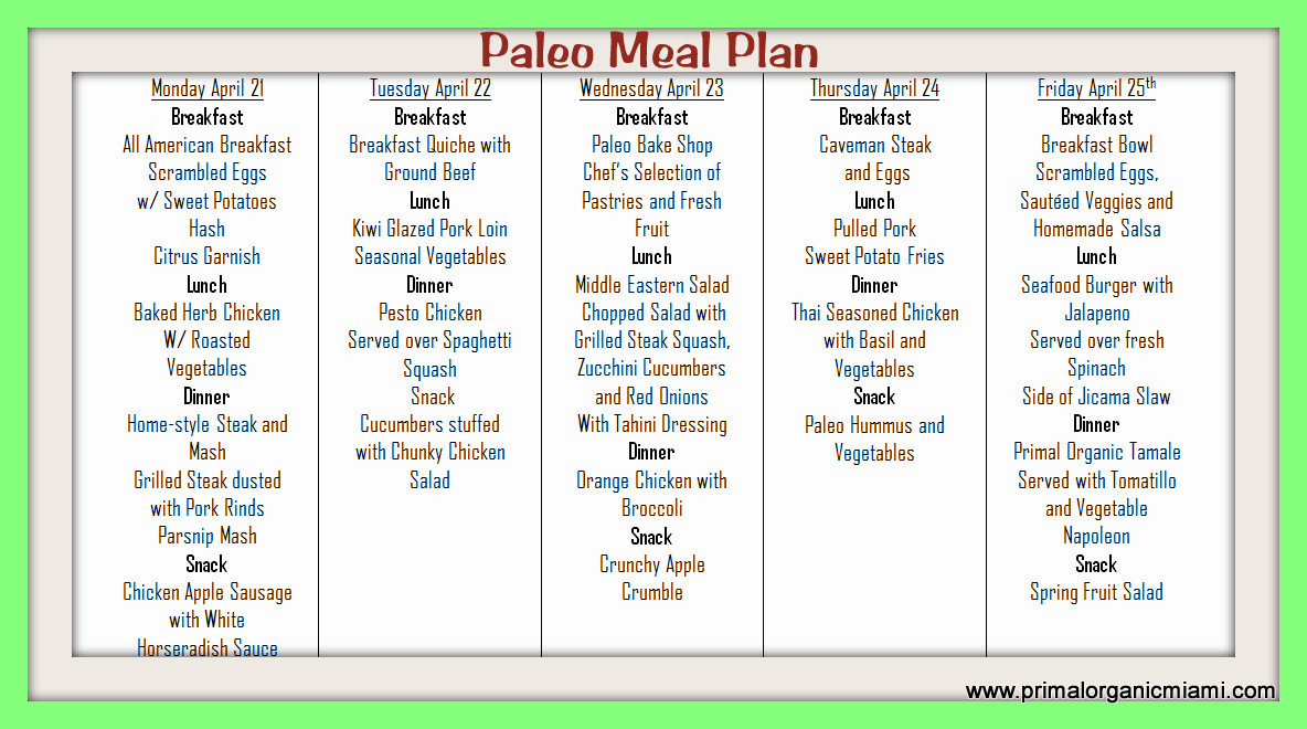 Paleo Diet Menu Plan
 2014 52 Weeks Paleo Primal Organic