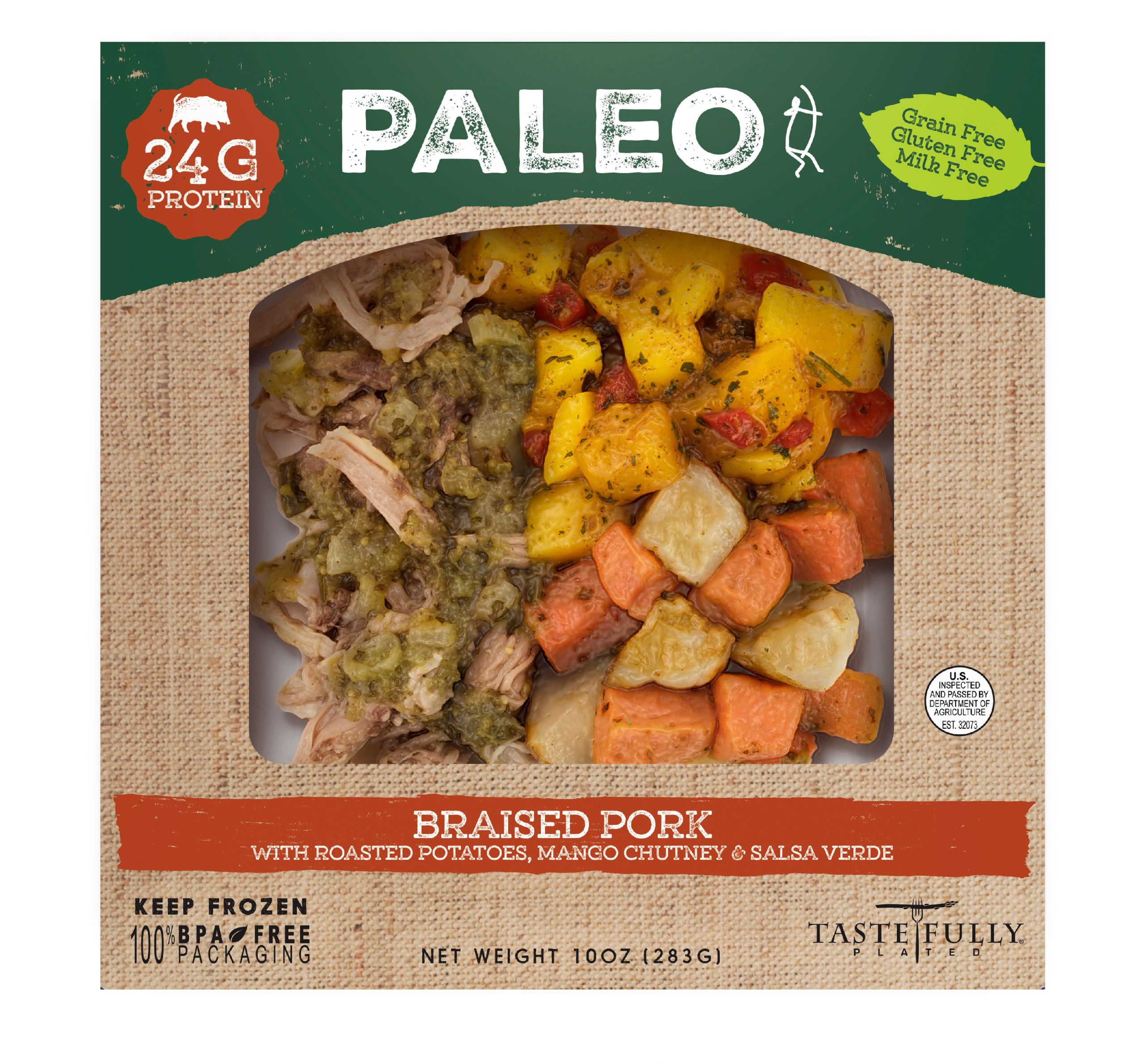 Paleo Frozen Dinners
 Tastefully Plated Paleo Braised Pork with Roasted