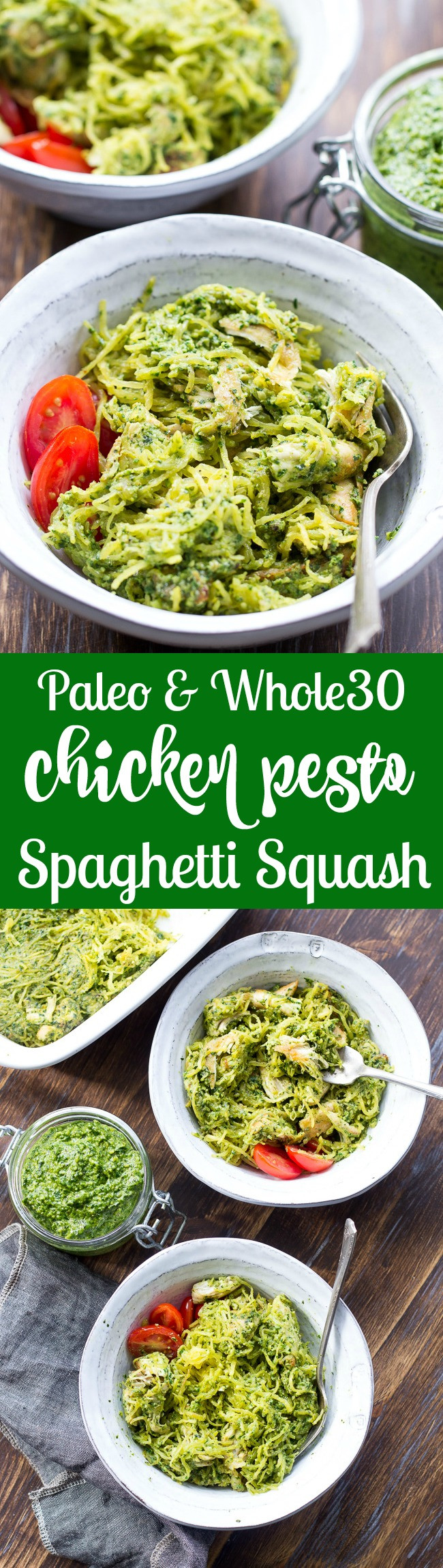 Paleo Spaghetti Squash
 Chicken Pesto Paleo Spaghetti Squash Whole30