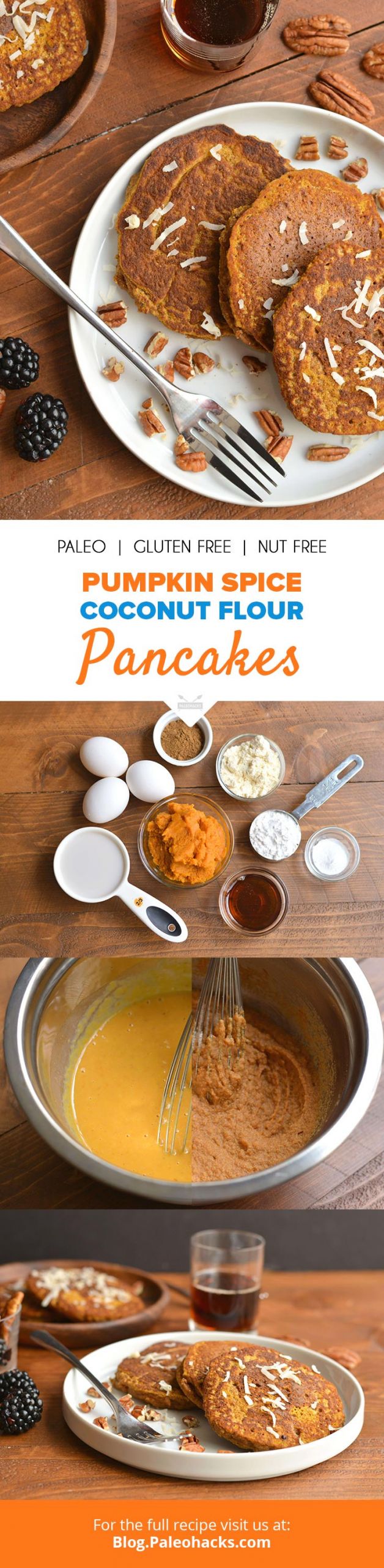 Paleohacks Coconut Pancakes
 Pumpkin Spice Coconut Flour Pancakes Recipe