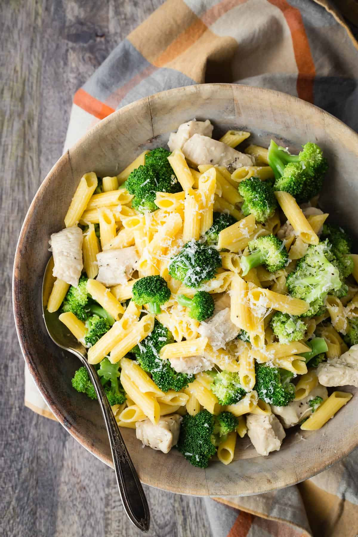Pasta And Broccoli
 Chicken Broccoli Pasta with Parmesan Foodness Gracious