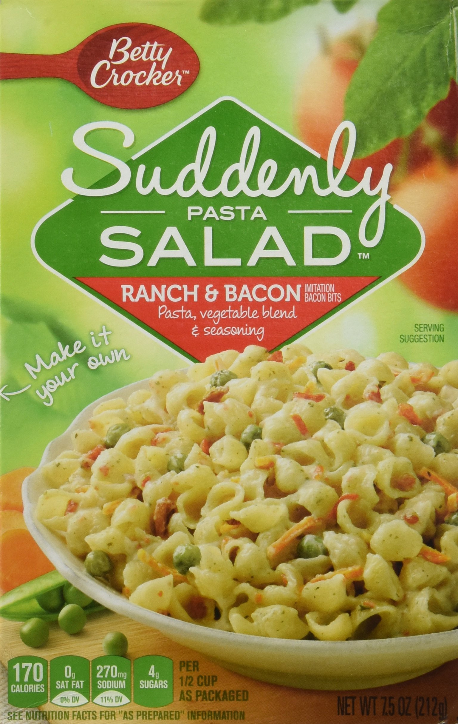 Pasta Salad Boxed
 Betty Crocker Suddenly Salad Pasta Ranch & Bacon 7 5oz