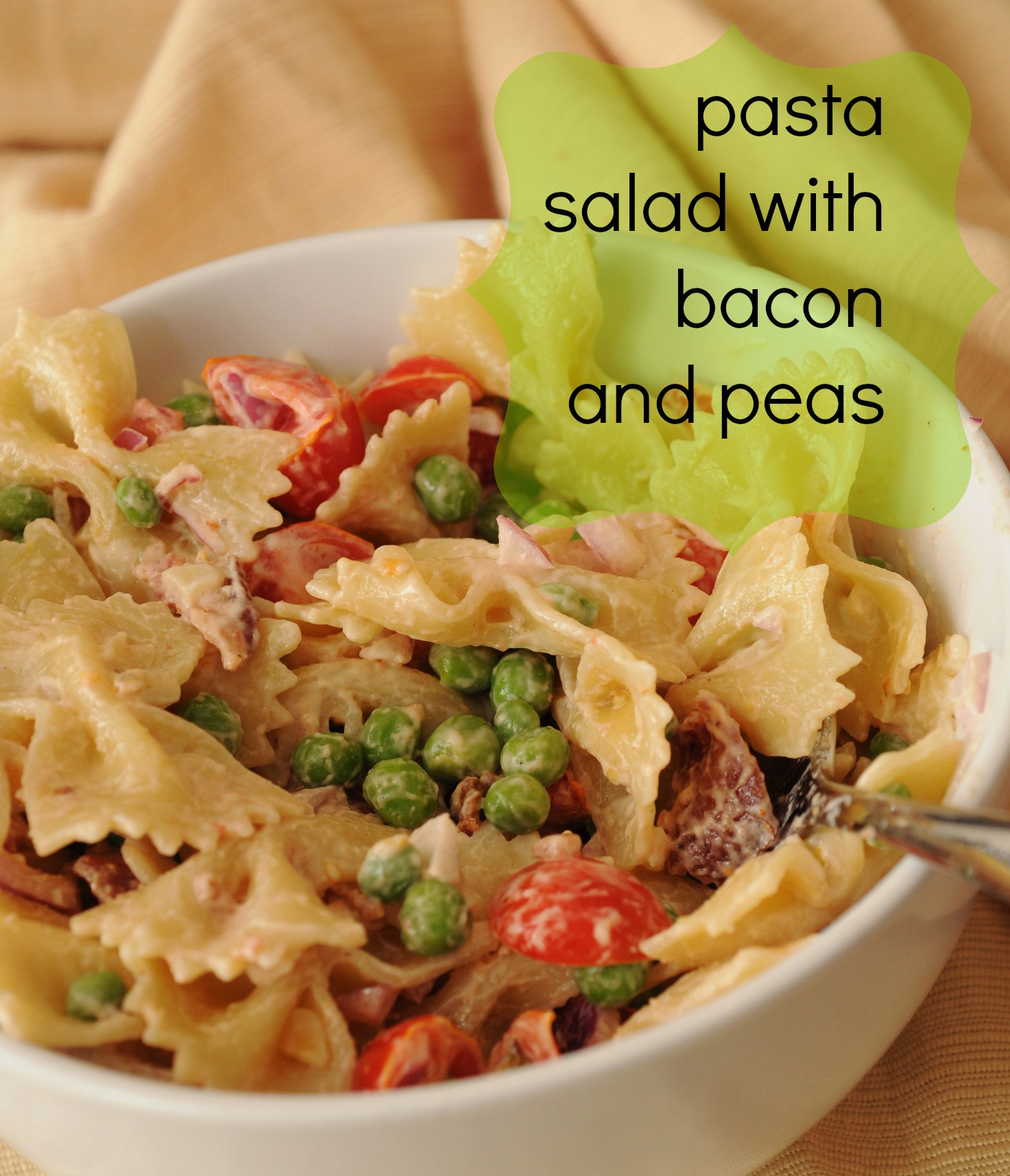 Pasta Salad With Peas
 Pasta Salad With Bacon Peas & Grape Tomatoes The