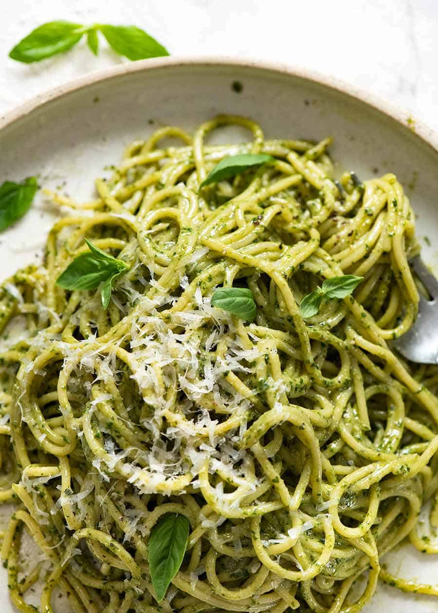 Pasta With Pesto Sauce
 Pesto Pasta – with plenty of pesto sauce – The Cookbook
