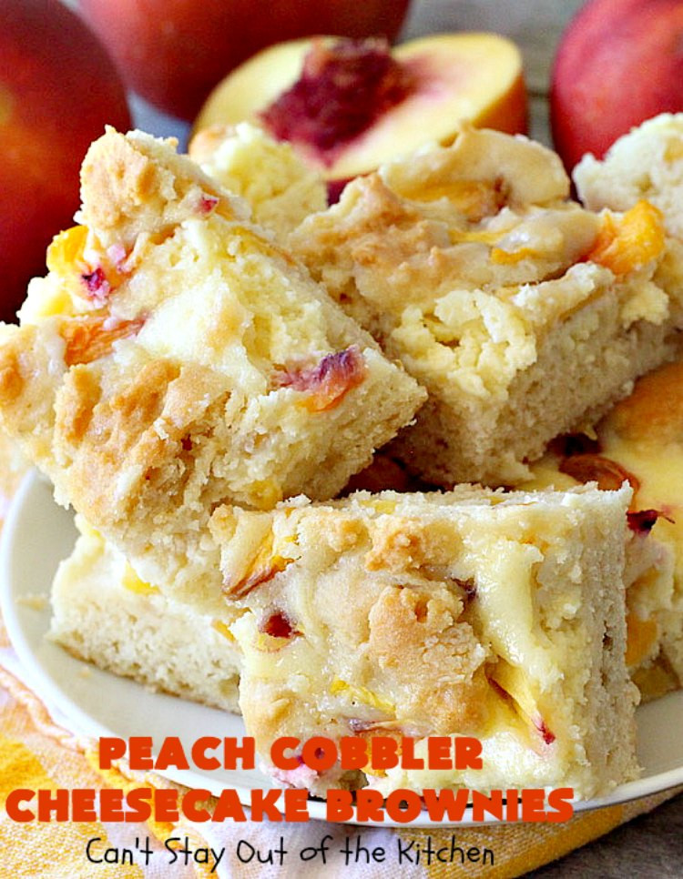 Peach Cobbler Cheesecake
 Peach Cobbler Cheesecake Brownies Can t Stay Out of the