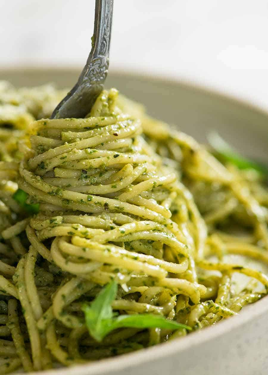 Pesto Pasta Sauce
 Pesto Pasta – with plenty of pesto sauce – The Cookbook