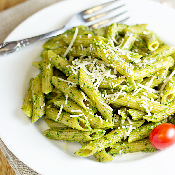 Pesto Sauce Recipe For Pasta
 Pasta with Spinach Basil Pesto Recipe Home Cooking Memories