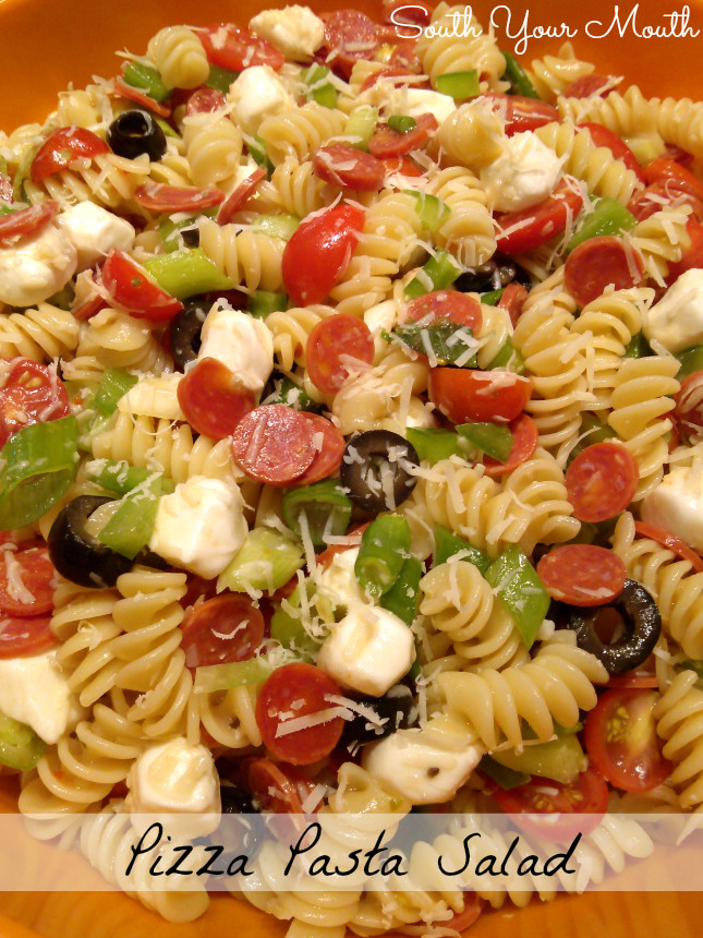 Pizza Pasta Salad
 South Your Mouth Pizza Pasta Salad