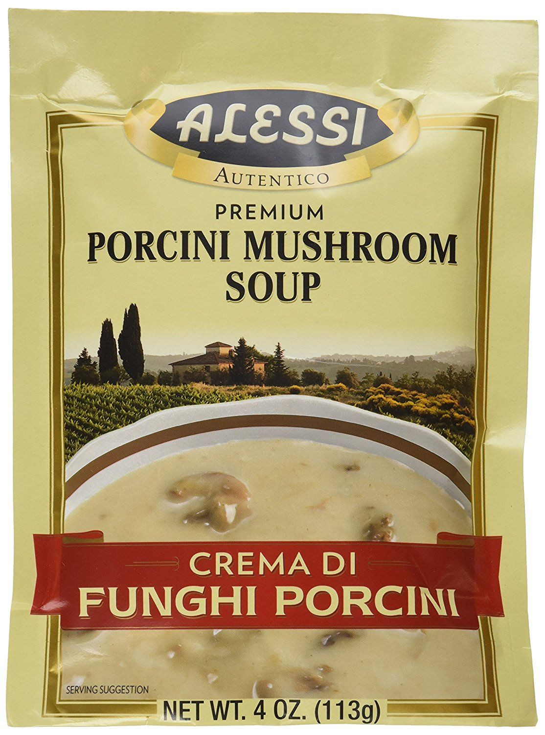 Porcini Mushrooms Soup
 Alessi Porcini Mushroom Soup Mix 4 Ounce Pack of 6