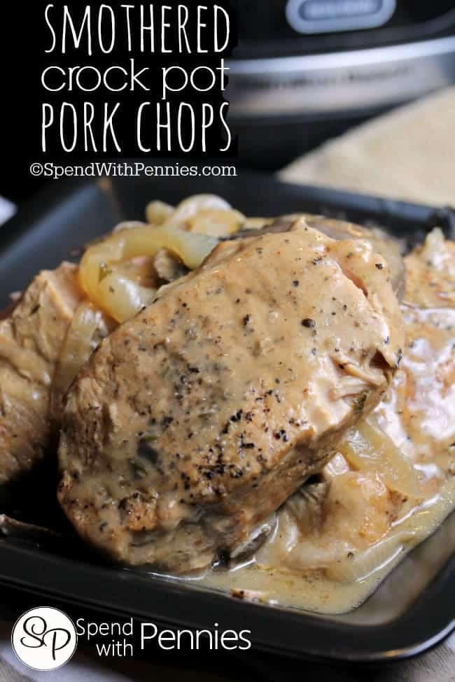 Pork Chops In Crock Pot With Cream Of Mushroom Soup
 Smothered Pork Chops