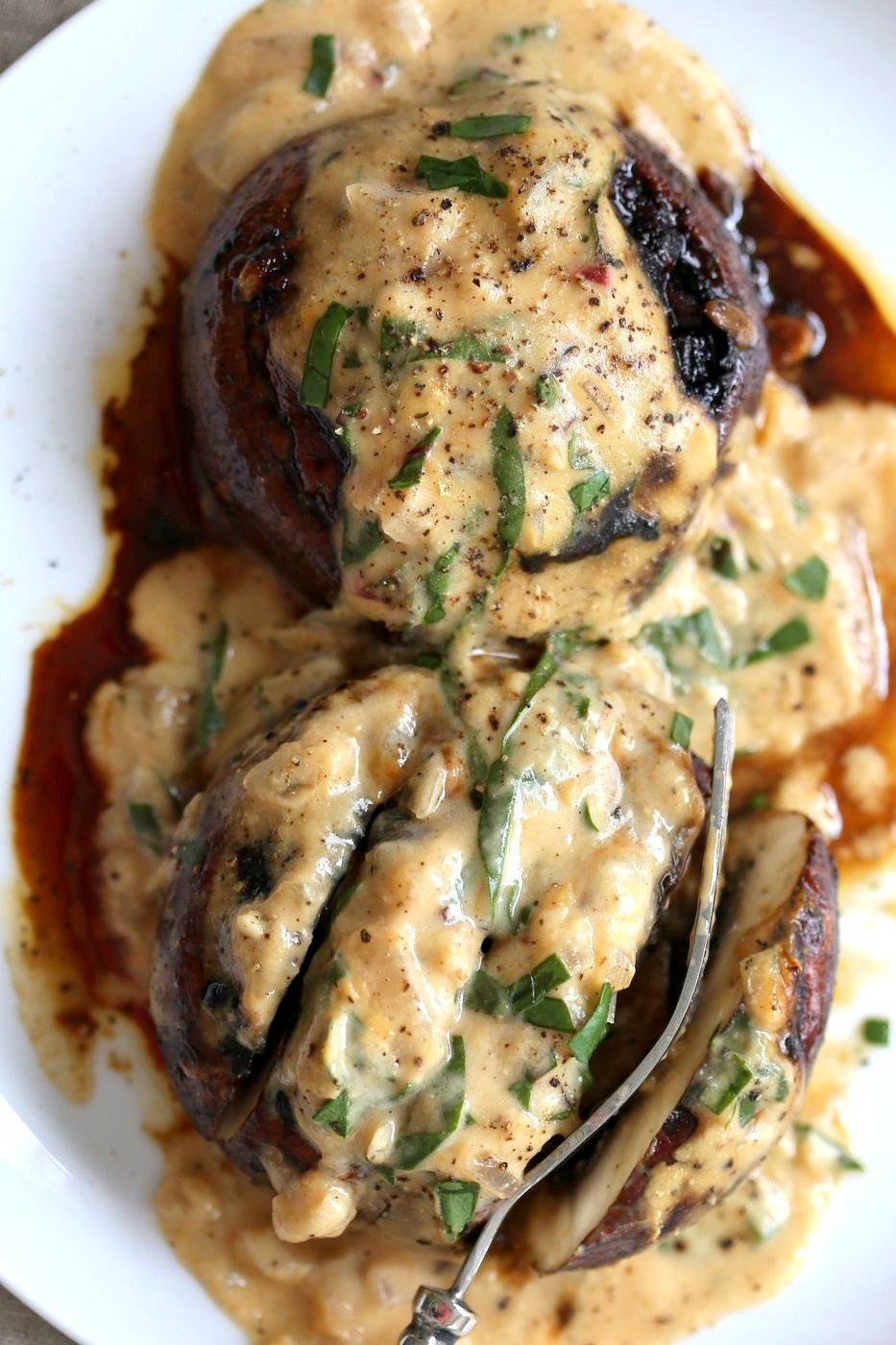 Portobello Mushrooms On The Grill
 Grilled Portobello Mushrooms with Garlic Sauce Vegan Richa