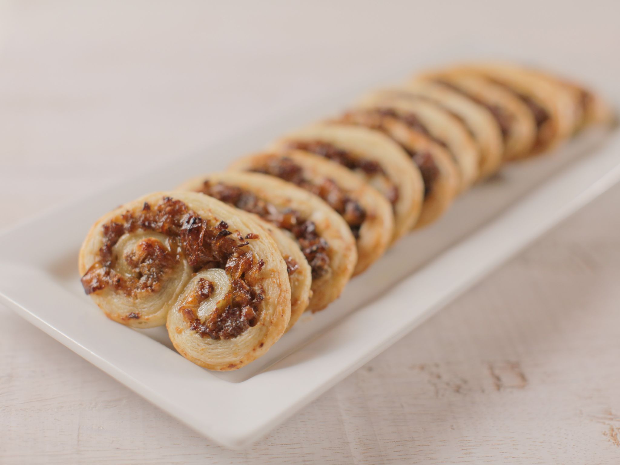 Puff Pastry Appetizers Food Network
 Sausage Parmesan Palmiers Recipe