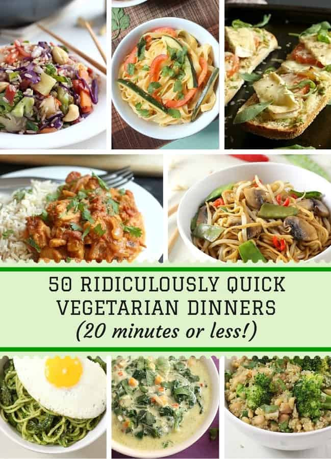 Quick Vegetarian Dinners
 50 ridiculously quick ve arian dinners 20 minutes or