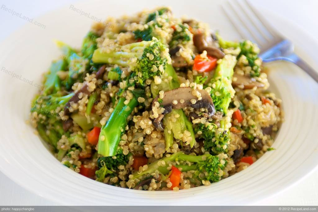 Quinoa And Mushrooms
 Quinoa with Asparagus Celery and Mushrooms Recipe