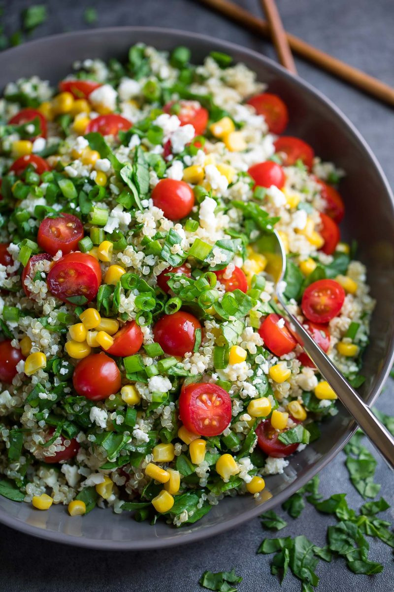 Quinoa Spinach Salad
 Quinoa Spinach Salad with Tomatoes and Feta Peas And Crayons