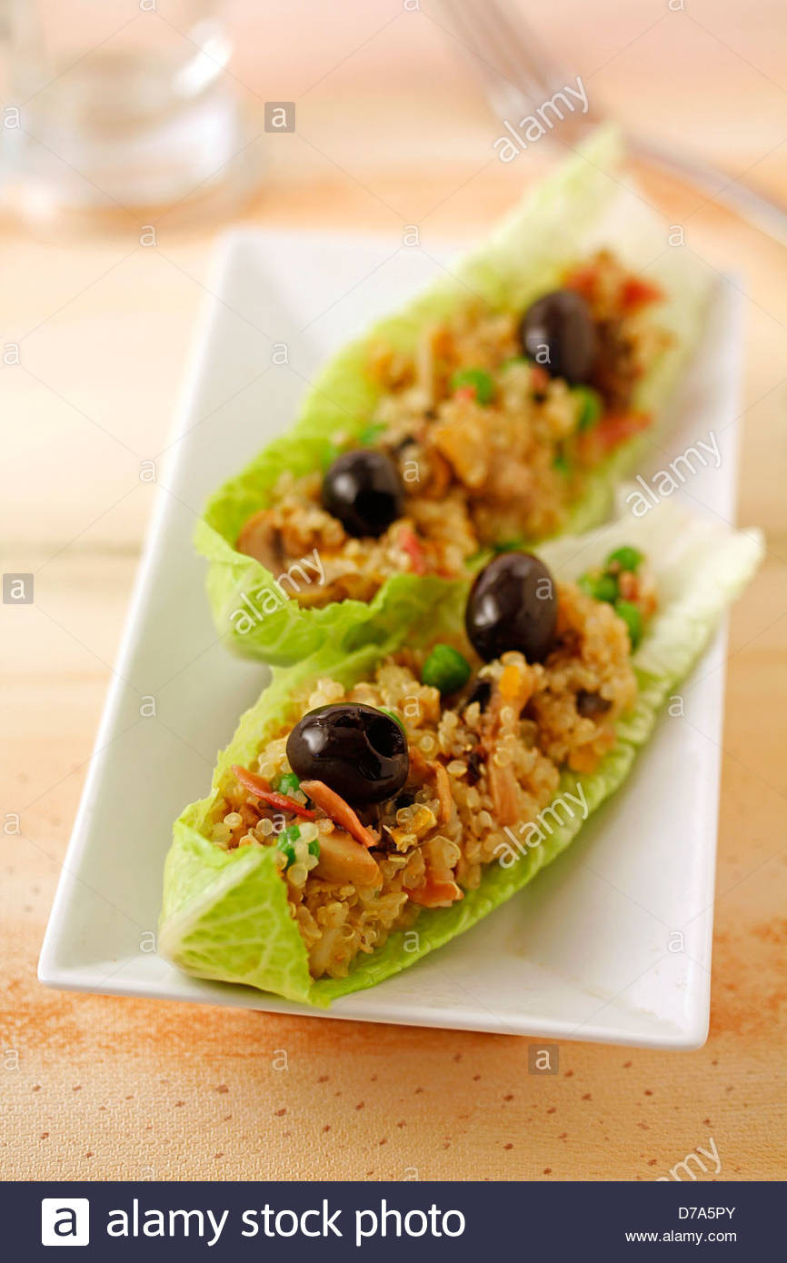 Quinoa With Mushrooms
 Quinoa with mushrooms on lettuce leaves Recipe available
