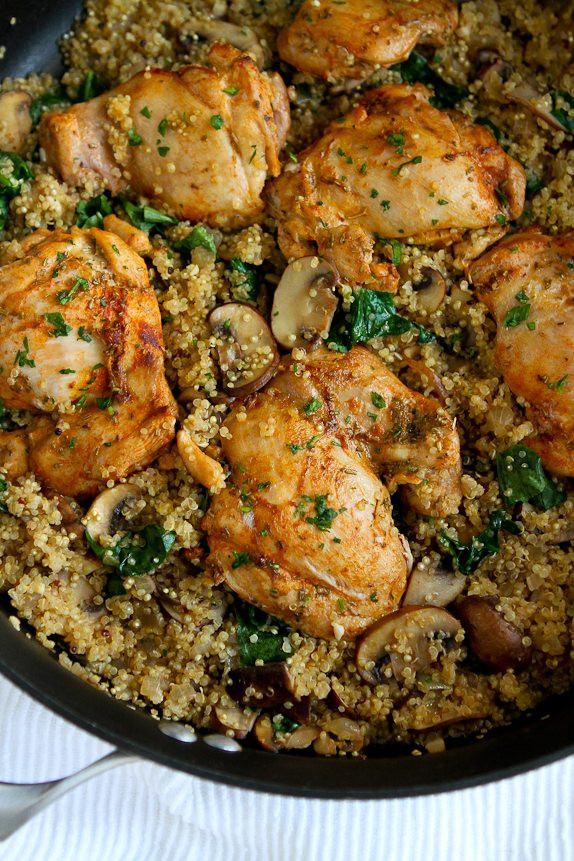 Quinoa With Mushrooms
 e Pot Chicken Quinoa Mushrooms & Spinach Recipe