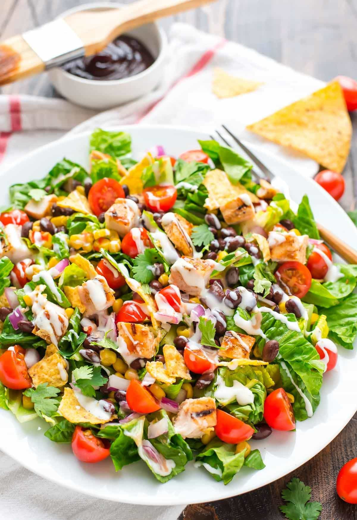 Recipes For Chicken Salad
 BBQ Chicken Salad with Creamy Ranch