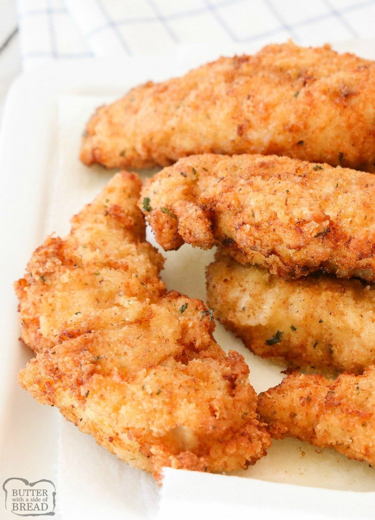 Recipes With Chicken Tenders
 BEST CHICKEN STRIPS RECIPE Butter with a Side of Bread